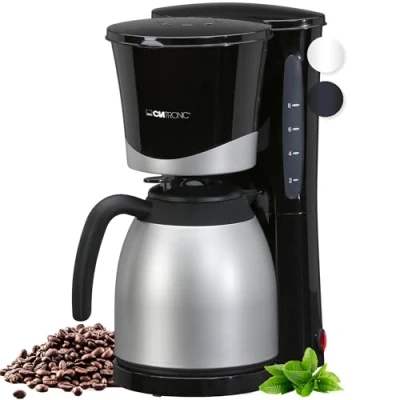 Afbeelding van Clatronic® koffiezetapparaat thermoskan 8 10 kopjes filterkoffie druppelstop &amp; automatische uitschakeling filterelement waterpeilindicator 1 liter KA 3327 zwart