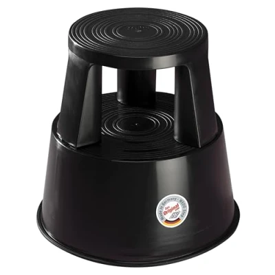 Afbeelding van Wedo Step rolkruk, kunststof, zwart, 43 cm