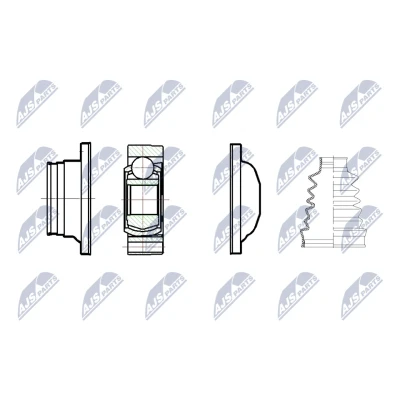 Afbeelding van Homokineet reparatie set, aandrijfas NTY NPW ME 097