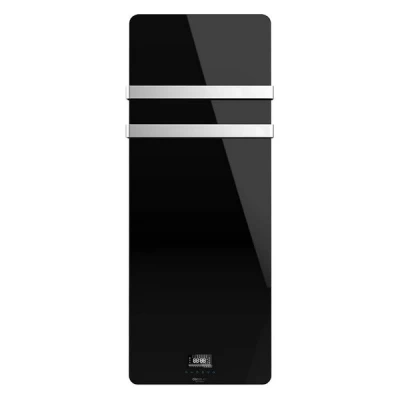 Afbeelding van Cecotec verwarmde handdoekhouder, energiebesparend, warm 9870 kristallen handdoek zwart 850W, LED display, roestvrijstalen dubbele hanger, wekelijkse timer, afstandsbediening, IP24 bescherming