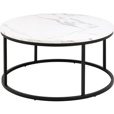Afbeelding van Salontafel Gedser met wit marmer print blad