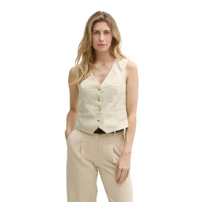 Afbeelding van TOM Tailor Bodywarmer, Dames, Maat: 36, Champagne
