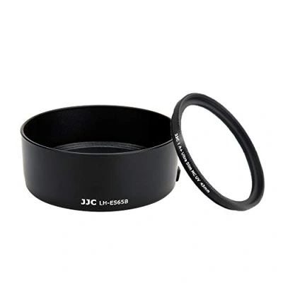 Afbeelding van JJC Bajonet Lenskap en UV Filter Set voor Canon RF 50mm F1.8 STM Lens Vervangt ES 65B Hood
