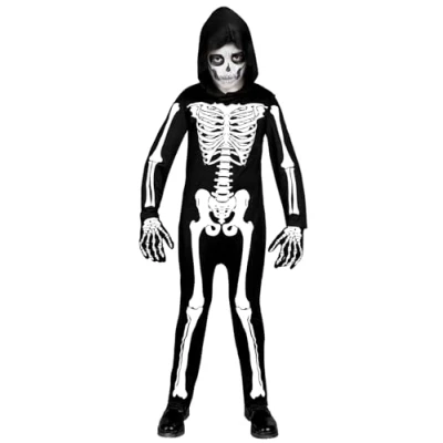 Afbeelding van Widmann Spook &amp; Skelet Kostuum Wacht Al Zo Lang Kind Zwart / Wit Maat 116 Halloween Verkleedkleding