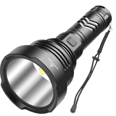 Afbeelding van WholeFire XHP90 Led Zaklamp, extreem helder, 10000 lumen, USB oplaadbaar, 5 modi, tactisch politie, militair, IP65 waterdicht, voor buiten, zoeklicht, set met accu