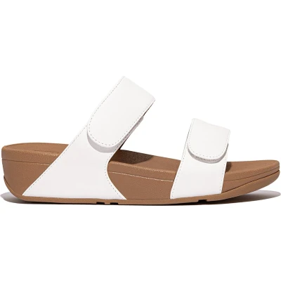 Afbeelding van FitFlop Lulu Adjustable Leather Slides Vrouwen Urban Wit
