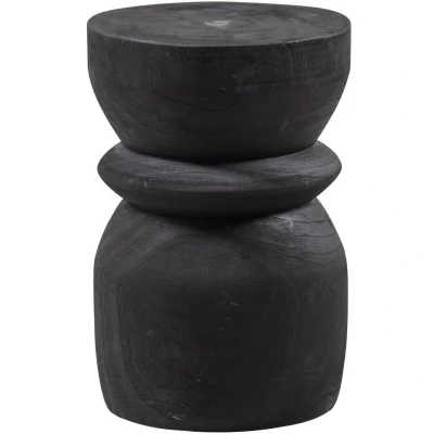Afbeelding van Woood Bikkel krukje Hout 40xø28cm zwart