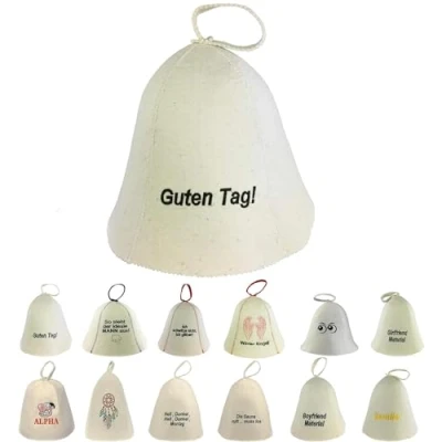 Afbeelding van GMMH Saunahoed, saunamuts van wolvilt, vilten saunakap voor dames en heren, muts, hoed sauna (SS20 015)