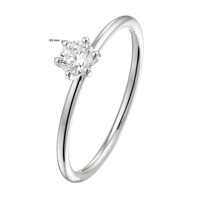 Afbeelding van Witgoud Palladium Ring zirkonia 4600107 17.00 mm (53)
