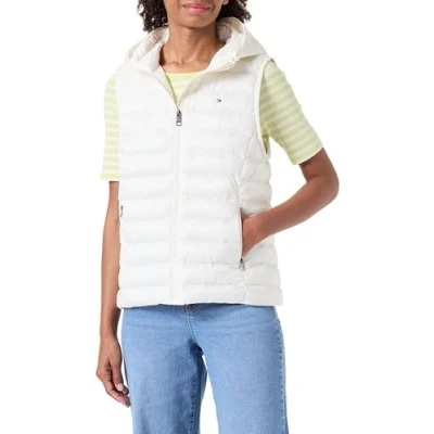 Afbeelding van Tommy Hilfiger Dames Lw Gewatteerd Global Stripe Vest, Oud Wit, XXL