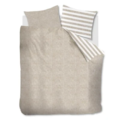 Afbeelding van Snoozing Jason Dekbedovertrek Extra breed 260x200/220 cm Sand