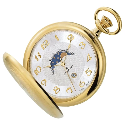 Afbeelding van Dugena Zakhorloge Savonette maangestalte, 4460306 1 (set, 2 delig, Inclusief ketting)