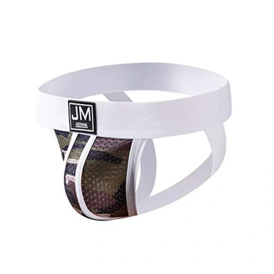 Afbeelding van JOCKMAIL Heren jockstraps ondergoed sexy mesh laagbouw stretch jock riem voor mannen, Wit, XXL