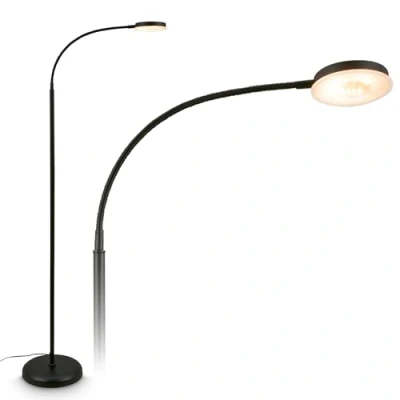 Afbeelding van BRILONER Megg LED Vloerlamp dimbaar &amp; zwenkbaar 125.5 cm hoog warm wit licht moderne staande lamp leeslamp voor woonkamer zwart