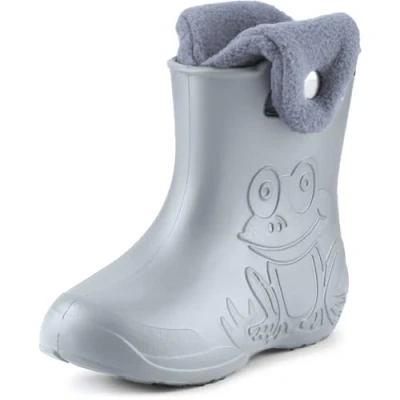 Afbeelding van Ladeheid LA CA FrogButton Kinder Regenlaarzen Rubber met Binnenschoen EVA Wasbare Grijs 1 30/31