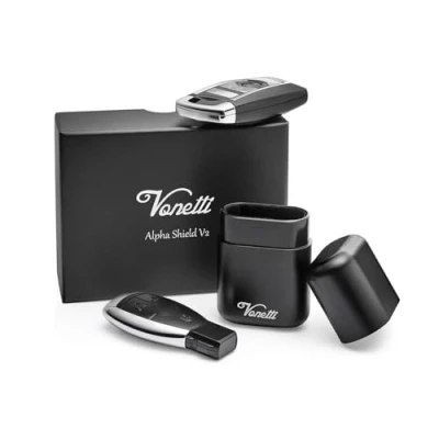 Afbeelding van VONETTI Alpha Shield BELLO Premium RFID signaalblokkerbox Slimme autosleutel Faraday signaalbeschermer, Keyless Go blokkeerhoesje, Crypto Wallet kluis, signaalblokker Tin (zwart)