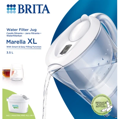 Afbeelding van Brita Waterfilterkan Marella Wit XL + 1 Maxtra Filterpatroon