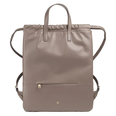 Afbeelding van DUDU Zaino Donna a Sacca in Morbida Pelle, con Coulisse e Bottone Magnetico, Doppia Maniglia, Semplice Elegante Taupe