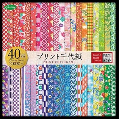 Afbeelding van Origami papier patroon geschenkset (Chiyogami) Print Chiyogami 40 verschillende patronen 5 vellen van elk 200 in totaal 15cm x