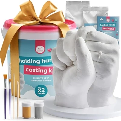 Afbeelding van chuckle 3D Gipsafdruk Set, Handgietset voor Koppels en Familie, met Goudverf
