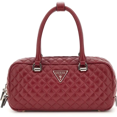 Afbeelding van GUESS Schoudertas Eco Rianee Satchel Bag Claret Donkerrood
