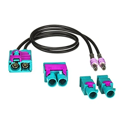 Afbeelding van tomzz Audio 1500 001 dubbele Fakra (f) antennecontactdoos naar (m) stekker of 2 x variabel