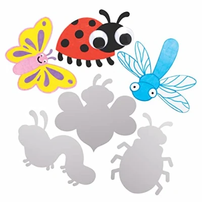 Afbeelding van Baker Ross AX823 bug Cards Pack van 30, perfect voor kinderen om te versieren, ideaal outdoor knutselproject school, thuis en ambachtelijke groepen