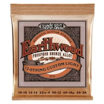 Afbeelding van Ernie Ball 2152 12 String Custom Light Phosphor Bronze (010 048) snarenset voor snarige akoestische westerngitaar