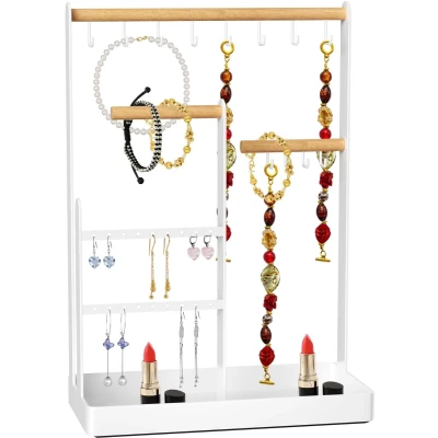 Afbeelding van Legpador Sieradenopberger, Sieradenstandaard, Sieradenorganizer, Sieradenboom, Sieradenhouder, Kettingstandaard Sieraden, Sieradenstandaard Sieradenhouder voor kettingen, armbanden, horloges en oorbellen (Wit)