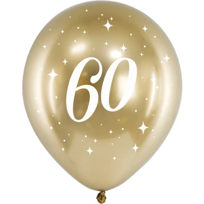 Afbeelding van Partydeco Glossy ballonnen gold 60 jaar (6 stuks)