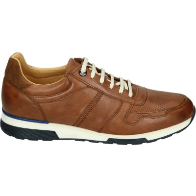 Afbeelding van Van Lier 2515510 Lage sneakersHeren sneakersVrije tijdsschoenen Kleur: Cognac Maat: 41