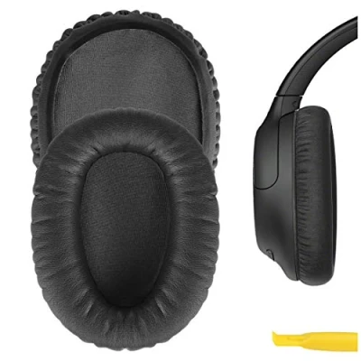Afbeelding van Geekria QuickFit Eiwit lederen vervangende oorkussens voor Sony WH CH700N, CH710N, hoofdtelefoon oorkussens, headset oorschelpen reparatie onderdelen (donkergrijs)