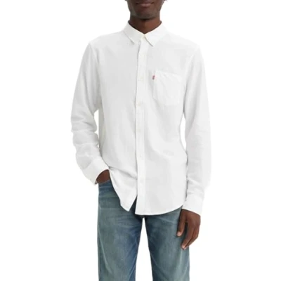 Afbeelding van Levi&#039;s Sunset Pocket Standard Overhemd, Heren, Maat: Medium, Bright white plus