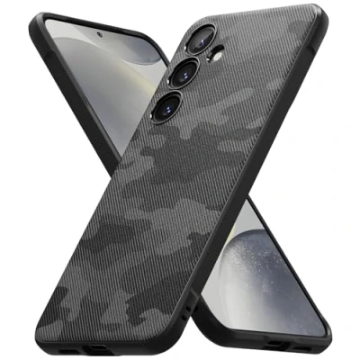 Afbeelding van Ringke Onyx Design Compatibel met Galaxy S24 Plus Gedrukt Achterontwerp Robuust Duurzaam Schokbestendig TPU Hoesje Camo Black