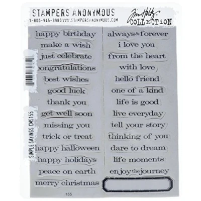 Afbeelding van Tim Holtz Cling Mounted Stempel Sets Stampers Anonymous Simple Sayings Rubber Stempel, Rood
