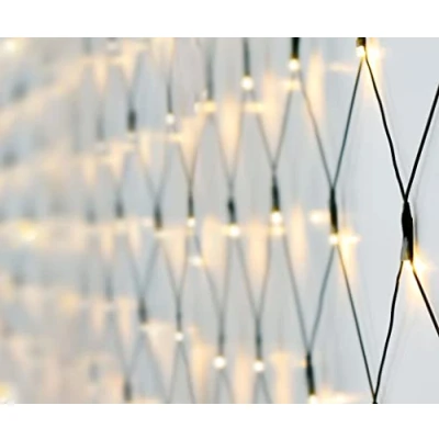 Afbeelding van Spetebo Lichtnet 100 LED warm wit werkt op batterijen + timerfunctie decoratieve lichtketting buiten