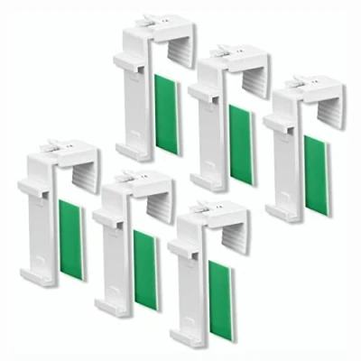 Afbeelding van Klembeugel voor duo rolgordijn, mini ZONDER boren, verstelbaar van 1,5 tot 2 cm, 3 paar, inclusief zelfklevende pads