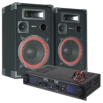 Afbeelding van SkyTec DJ PA Luidspreker en Versterker combinatie 700W