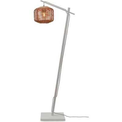 Afbeelding van Good&amp;Mojo Vloerlamp Tanami Bamboe Small Wit Naturel 55x30x150cm
