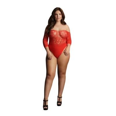 Afbeelding van Shots Le Désir Kruisloze Strass Teddy Plus Size red OSX