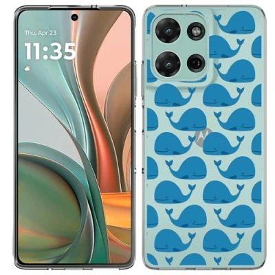 Afbeelding van Cazy Hoesje geschikt voor Motorola Moto G15 / Power Siliconen Whales