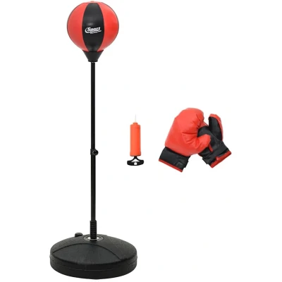 Afbeelding van vidaXL Boksballenset met handschoenen en pomp verstelbaar 81 122 cm