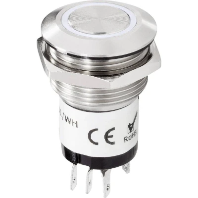 Afbeelding van Renkforce RF 4707814 Belknop 1 voudig RVS, Wit 24 V DC/ 2 A, AC/ A
