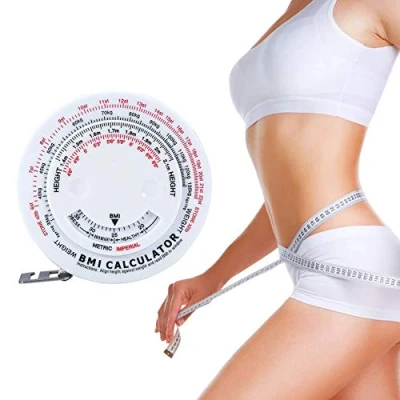 Afbeelding van Body Mass Index intrekbare Bmi meetlint 150 cm meetrekenmachine dieet gewichtsverlies vetmeetlint lichaamsvet meetschuiver fitness buikomtrek voor het lichaam