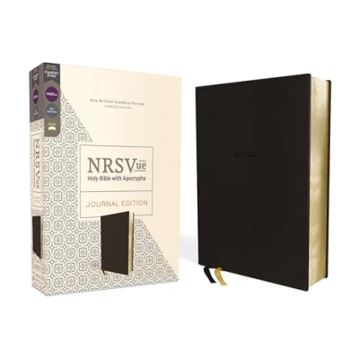 Afbeelding van NRSVue, Holy Bible With Apocrypha, Journal Edition, Leathersoft, Black, Comfort Print: New Revised Standard Version Print, Leathersoft