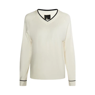 Afbeelding van DREIMASTER Klassik Dames Gebreide Trui XL/XXL / Off White Zwart 50% Viscose 28% Polyester 22% Nylon