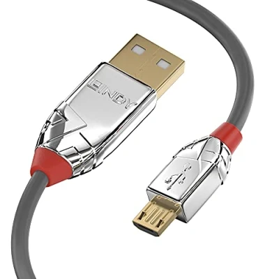 Afbeelding van Lindy 36652 2m USB A Micro B Mannelijk Grijs kabel
