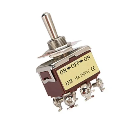 Afbeelding van 5 STKS DPDT 6 Pin 3 Positie Tuimelschakelaar Terninal ON OFF Mini Touch 250V 15A 12mm Montagegat voor Mechanische Klep