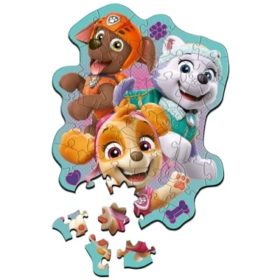 Afbeelding van Trefl Houten puzzels: PAW Patrol, Vrolijk stel honden 50 stukjes, Gevormde puzzel Wooden Puzzle, Onregelmatige vormen, 10 figuren, Moderne voor kinderen vanaf 5 jaar