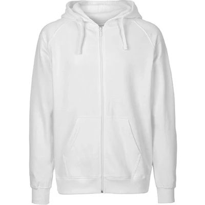 Afbeelding van Fairtrade Men&#039;s Zip Hoodie met capuchon White S